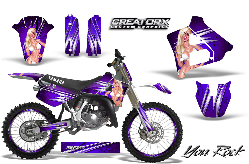 Yamaha YZ125 91-92 Graphics Kit You Rock Purple NP Rims